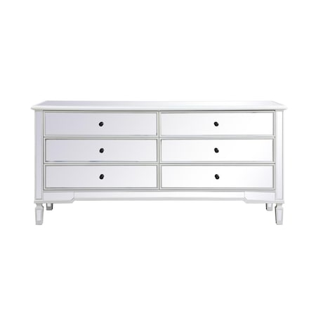 Doba-Bnt 72 x 20 x 34 in. Contempo Mirrored Chest in Antique White SA3479068